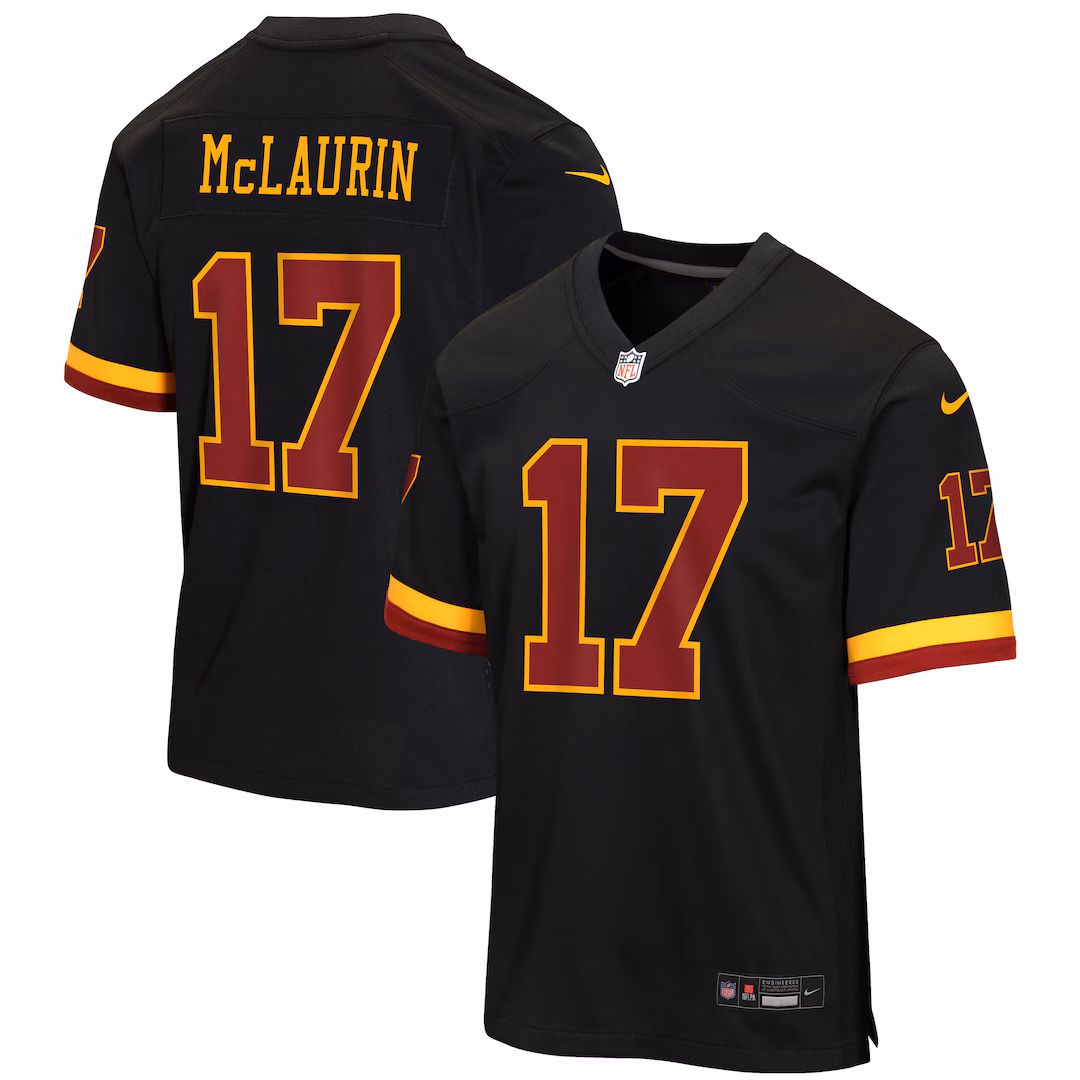 Youth Washington Commanders Terry McLaurin Nike Black Hail Raiser Alternate Game Jersey