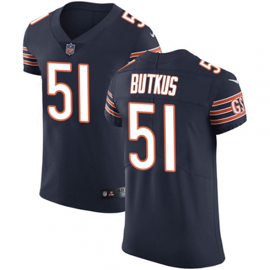 Men's Nike Chicago Bears #51 Dick Butkus Navy Blue Team Color Vapor Untouchable Elite Player NFL Jersey