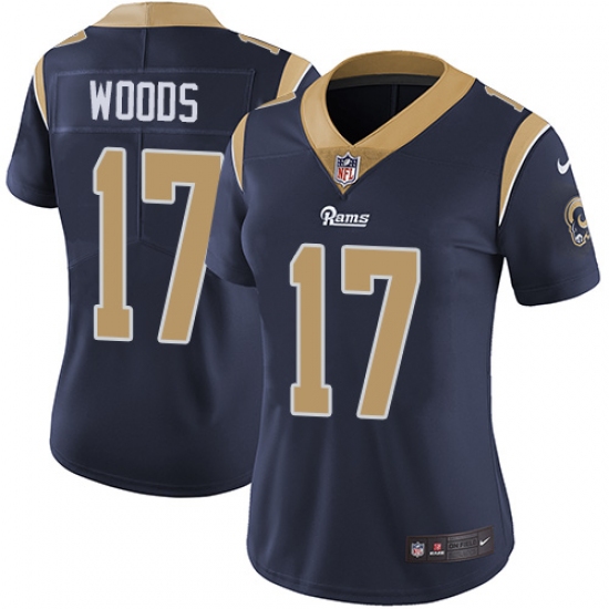 Women's Nike Los Angeles Rams #17 Robert Woods Navy Blue Team Color Vapor Untouchable Limited Player NFL Jersey - Ujersey