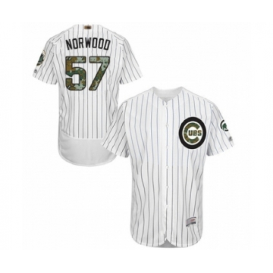 Men's Chicago Cubs #57 James Norwood Authentic White 2016 Memorial Day Fashion Flex Base Baseball Player Jersey - Ujersey