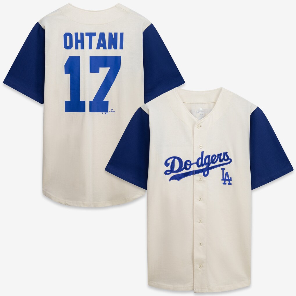 Men's Los Angeles Dodgers Profile Cream/Royal Big & Tall Two-Color Fashion Jersey - U-jersey