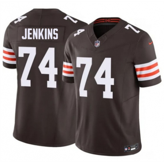Men's Cleveland Browns #74 Elgton Jenkins Brown 2026 F.U.S.E. Vapor Limited Football Stitched Jersey