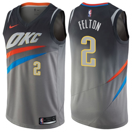 Women's Nike Oklahoma City Thunder #2 Raymond Felton Swingman Gray NBA Jersey - City Edition - Ujersey