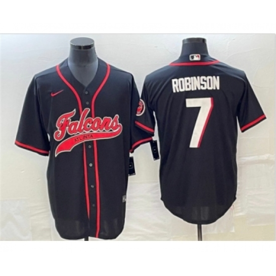 Men's Atlanta Falcons #7 Bijan Robinson Black Cool Base Stitched Baseball Jersey - Ujersey