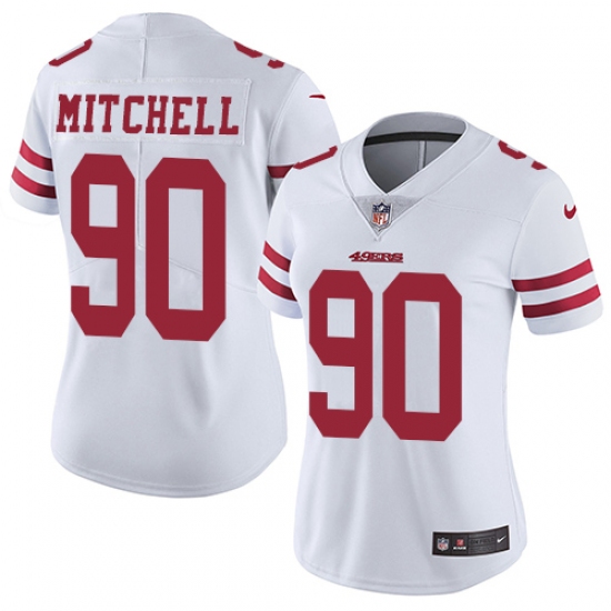 Women's Nike San Francisco 49ers #90 Earl Mitchell White Vapor Untouchable Limited Player NFL Jersey - Ujersey