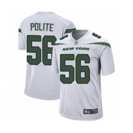 Men's New York Jets #56 Jachai Polite Game White Football Jersey - Ujersey