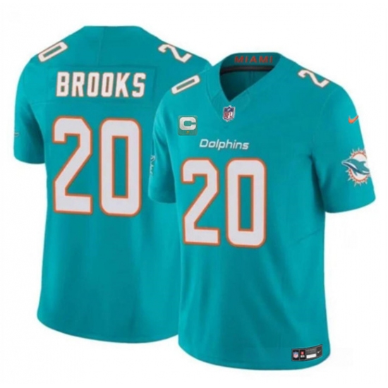 Men's Miami Dolphins #20 Jordyn Brooks Aqua 2025 F.U.S.E. With 1-Star C Vapor Limited Football Stitched Jersey