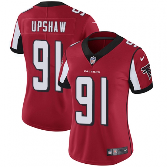 Women's Nike Atlanta Falcons #91 Courtney Upshaw Elite Red Team Color NFL Jersey - Ujersey