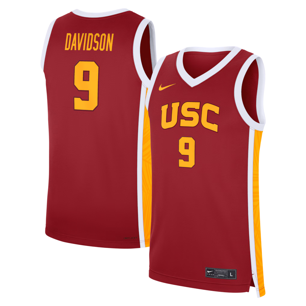 Men's Nike Jazzy Davidson Cardinal USC Trojans Road Replica Basketball Jersey