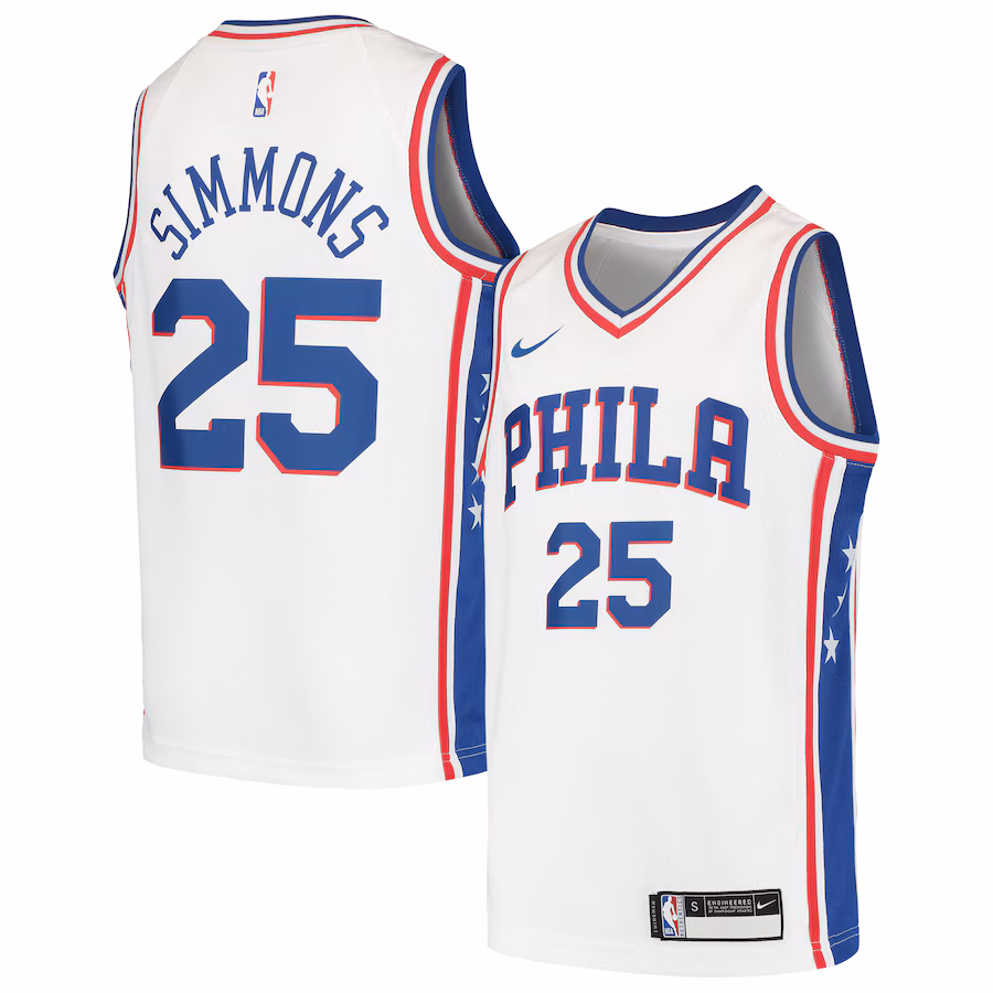 Youth Philadelphia 76ers Ben Simmons Nike White Swingman Jersey - Ujersey NHL