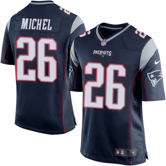 Men's Nike New England Patriots #26 Sony Michel Game Navy Blue Team Color NFL Jersey - Ujersey