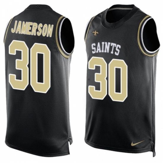 Men's Nike New Orleans Saints #30 Natrell Jamerson Limited Black Player Name & Number Tank Top NFL Jersey - Ujersey