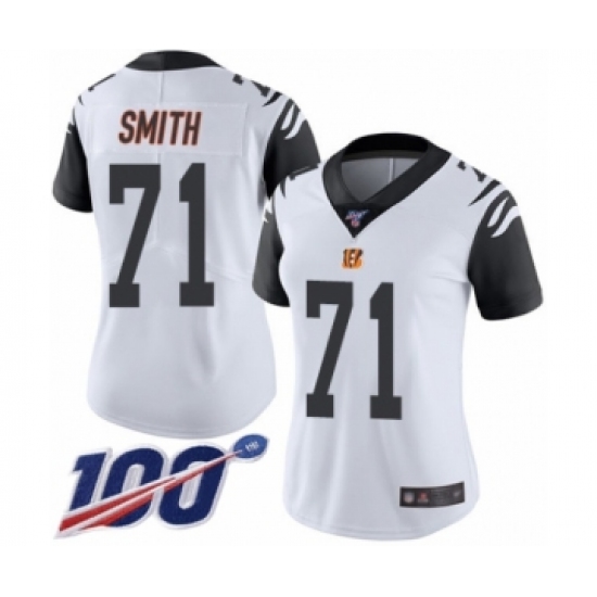 Women's Cincinnati Bengals #71 Andre Smith Limited White Rush Vapor Untouchable 100th Season Football Jersey - Ujersey