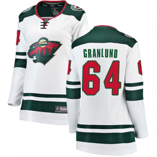 Women's Minnesota Wild #64 Mikael Granlund Authentic White Away Fanatics Branded Breakaway NHL Jersey - Ujersey