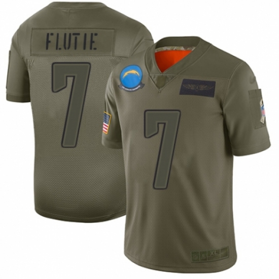 Men's Los Angeles Chargers #7 Doug Flutie Limited Camo 2019 Salute to Service Football Jersey - Ujersey