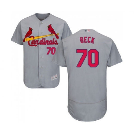 Men's St. Louis Cardinals #70 Chris Beck Grey Road Flex Base Authentic Collection Baseball Jersey - Ujersey