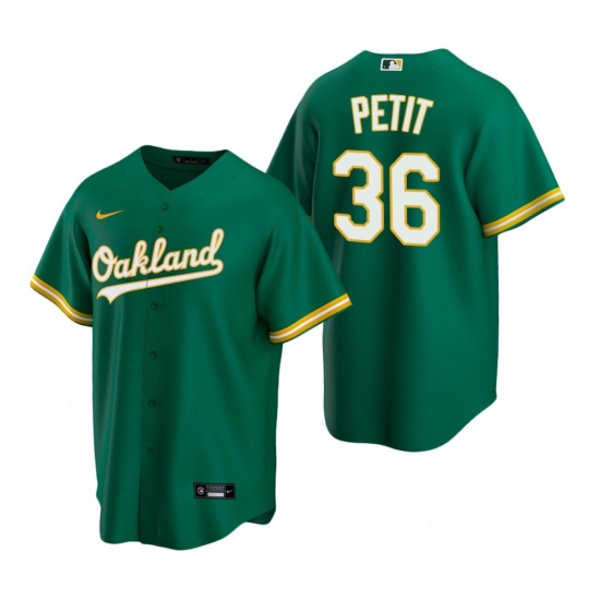 Men's Nike Oakland Athletics #36 Yusmeiro Petit Green Alternate Stitched Baseball Jersey - Ujersey