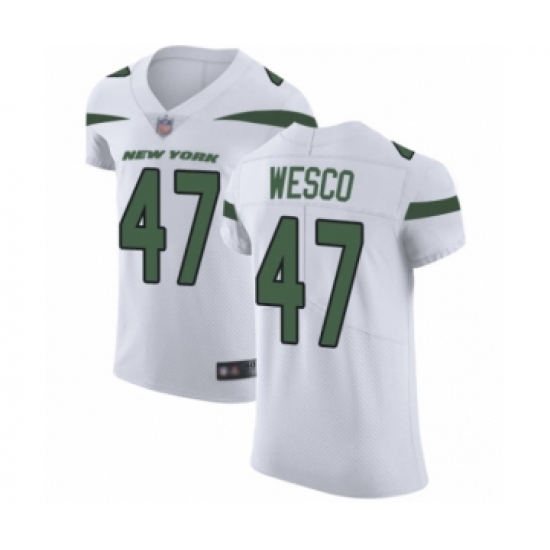Men's New York Jets #47 Trevon Wesco White Vapor Untouchable Elite Player Football Jersey - Ujersey
