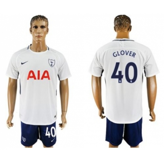 Tottenham Hotspur #40 Glover White Blue Soccer Club Jersey
