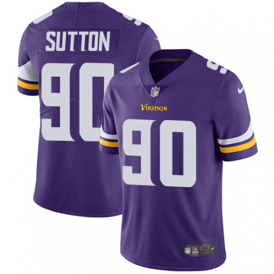 Youth Nike Minnesota Vikings #90 Will Sutton Purple Team Color Vapor Untouchable Limited Player NFL Jersey - Ujersey