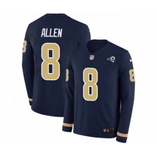 Men's Nike Los Angeles Rams #8 Brandon Allen Limited Navy Blue Therma Long Sleeve NFL Jersey - Ujersey