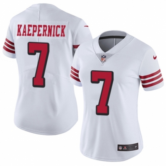 Women's Nike San Francisco 49ers #7 Colin Kaepernick Limited White Rush Vapor Untouchable NFL Jersey - Ujersey