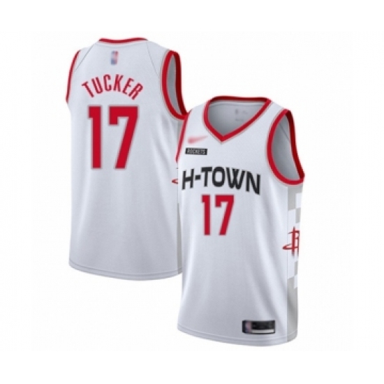 Women's Houston Rockets #17 PJ Tucker Swingman White Basketball Jersey - 2019 20 City Edition - Ujersey