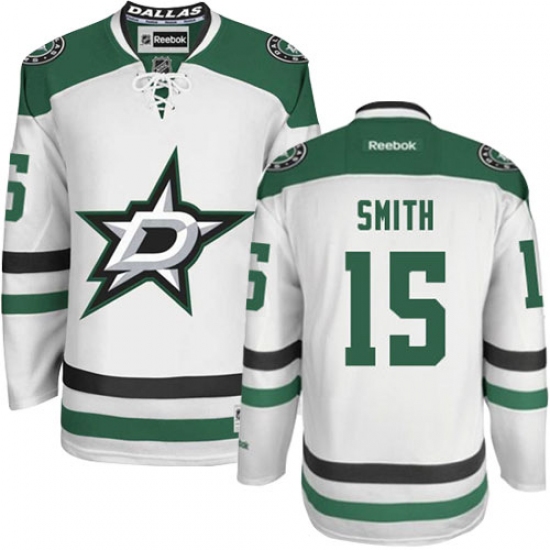 Women's Reebok Dallas Stars #15 Bobby Smith Authentic White Away NHL Jersey - Ujersey