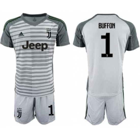 Juventus #1 Buffon Grey Goalkeeper Soccer Club Jersey