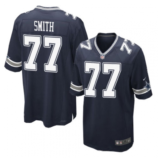 Men's Nike Dallas Cowboys #77 Tyron Smith Game Navy Blue Team Color NFL Jersey - Ujersey