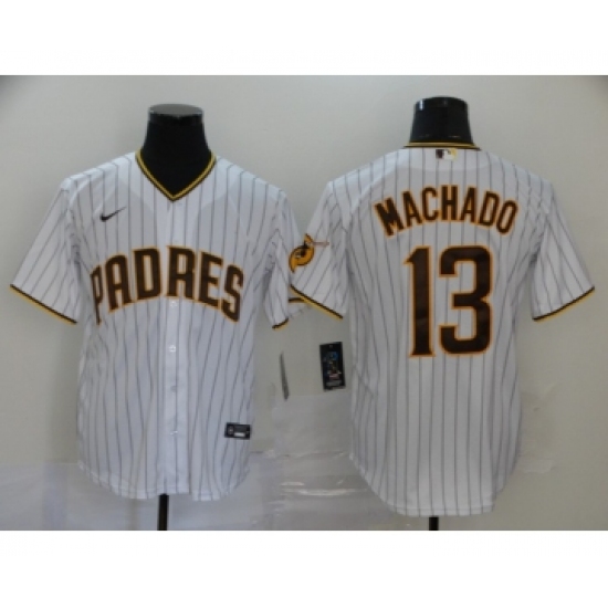 Men's San Diego Padres #13 Manny Machado White Stitched MLB Cool Base Nike Jersey - Ujersey