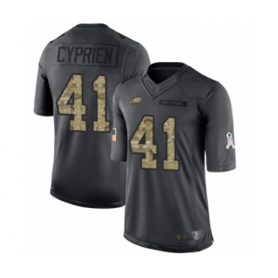 Youth Philadelphia Eagles #41 Johnathan Cyprien Limited Black 2016 Salute to Service Football Jersey