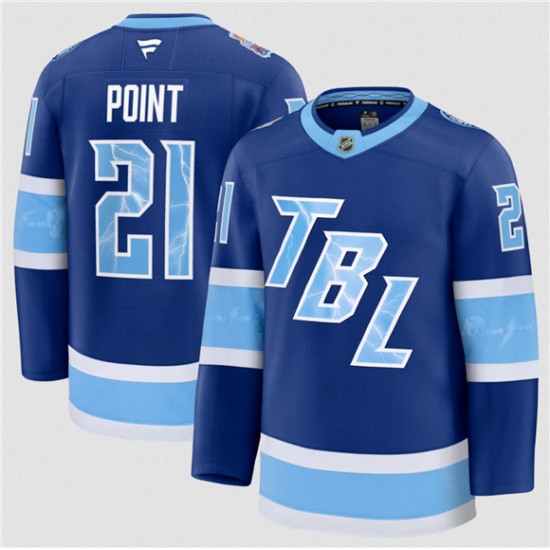 Men's Tampa Bay Lightning #21 Brayden Point Blue 2026 Stadium Series Stitched Jersey - Ujersey