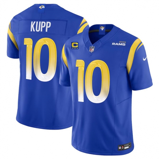 Men's Los Angeles Rams #10 Cooper Kupp Royal 2024 F.U.S.E With 4-Star C Vapor Limited Stitched Jersey - Ujersey