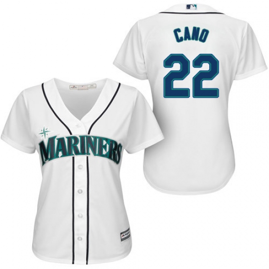 Women's Majestic Seattle Mariners #22 Robinson Cano Replica White Home Cool Base MLB Jersey