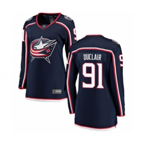Women's Columbus Blue Jackets #91 Anthony Duclair Authentic Navy Blue Home Fanatics Branded Breakaway NHL Jersey - Ujersey