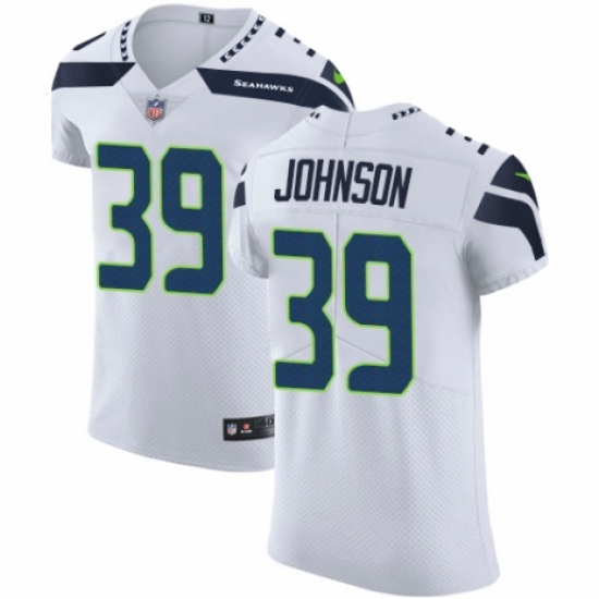 Men's Nike Seattle Seahawks #39 Dontae Johnson White Vapor Untouchable Elite Player NFL Jersey - Ujersey