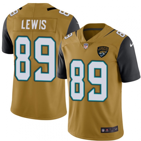 Youth Nike Jacksonville Jaguars #89 Marcedes Lewis Limited Gold Rush Vapor Untouchable NFL Jersey - Ujersey