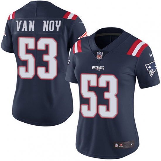 Women's Nike New England Patriots #53 Kyle Van Noy Limited Navy Blue Rush Vapor Untouchable NFL Jersey - Ujersey