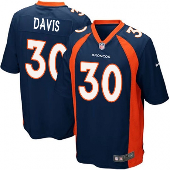 Men's Nike Denver Broncos #30 Terrell Davis Game Navy Blue Alternate NFL Jersey - Ujersey