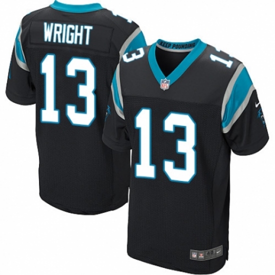 Men's Nike Carolina Panthers #13 Jarius Wright Elite Black Team Color NFL Jersey - Ujersey