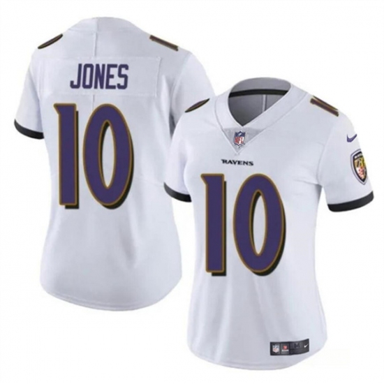 Women's Baltimore Ravens #10 Emory Jones White Vapor Football Jersey(Run Small) - Ujersey