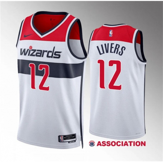 Men's Washington Wizards #12 Isaiah Livers White Association Edition Stitched Basketball Jersey - Ujersey