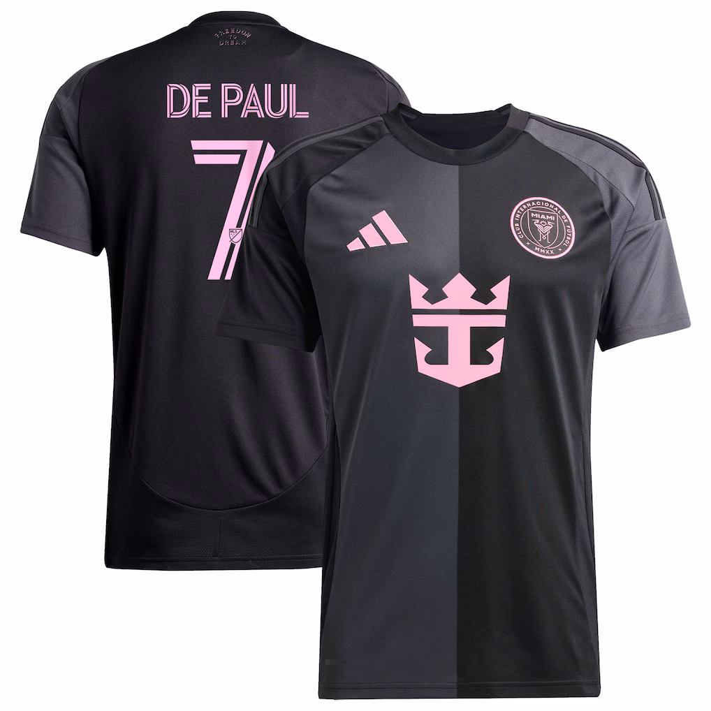 Men's Inter Miami CF Rodrigo De Paul adidas Black 2025 The Fortitude Kit Replica Player Jersey - ujerseystore
