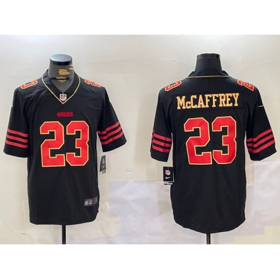 Men's San Francisco 49ers #23 Christian McCaffrey Black Golden Edition Stitched Nike Limited Jersey - Ujersey