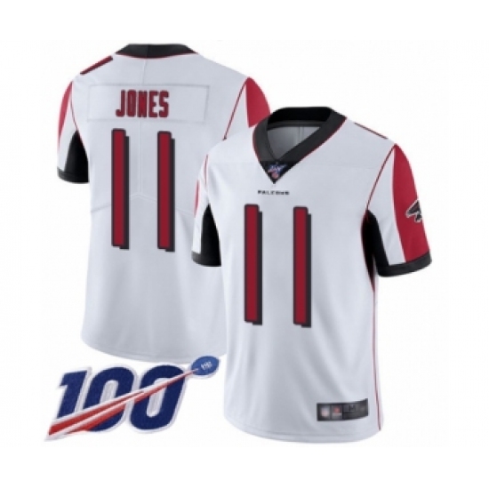 Men's Atlanta Falcons #11 Julio Jones White Vapor Untouchable Limited Player 100th Season Football Jersey - Ujersey