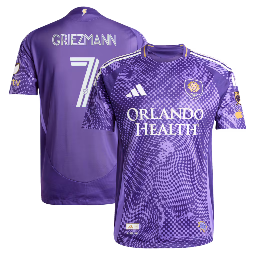 Men's Orlando City SC Antoine Griezmann adidas Purple 2025 Perfect Storm On-Field Authentic Jersey - Ujersey NHL