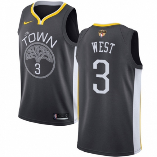 Women's Nike Golden State Warriors #3 David West Swingman Black Alternate 2018 NBA Finals Bound NBA Jersey - Statement Edition - Ujersey