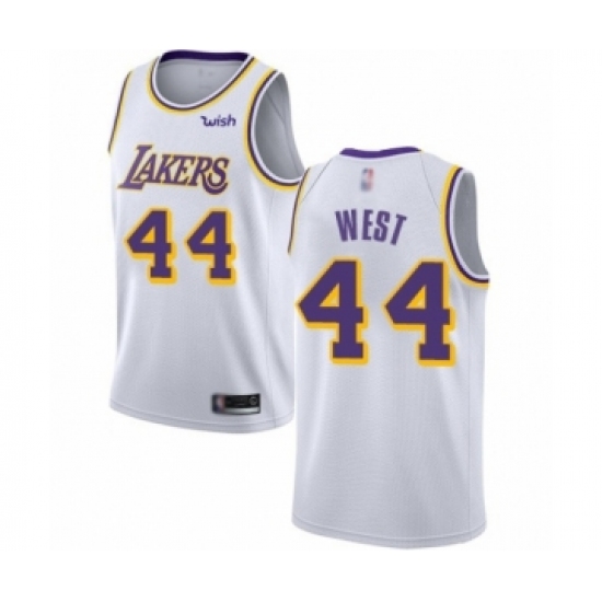 Men's Los Angeles Lakers #44 Jerry West Authentic White Basketball Jersey - Association Edition - Ujersey