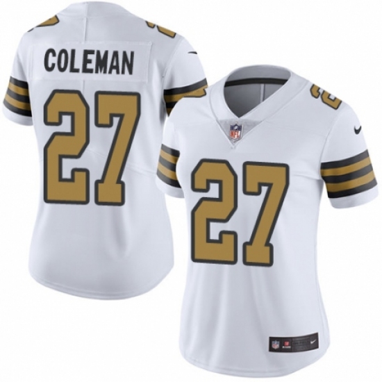 Women's Nike New Orleans Saints #27 Kurt Coleman Limited White Rush Vapor Untouchable NFL Jersey